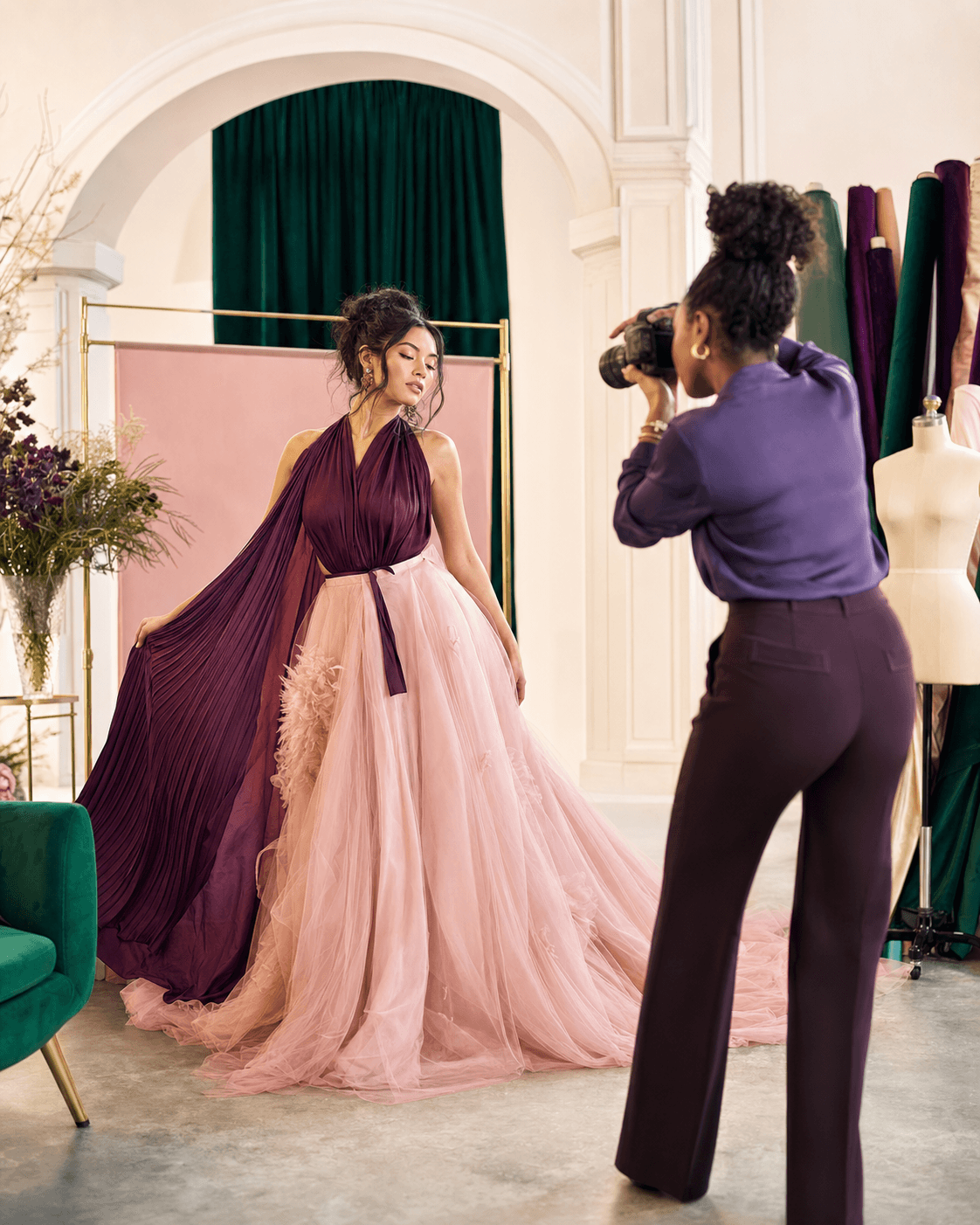 Fashion creatives producing an editorial photoshoot